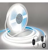 AUZIWE COB LED Strip, White LED Strip Lights 32.8ft, Daylight White 6000K LED Light Dimmable LED ...