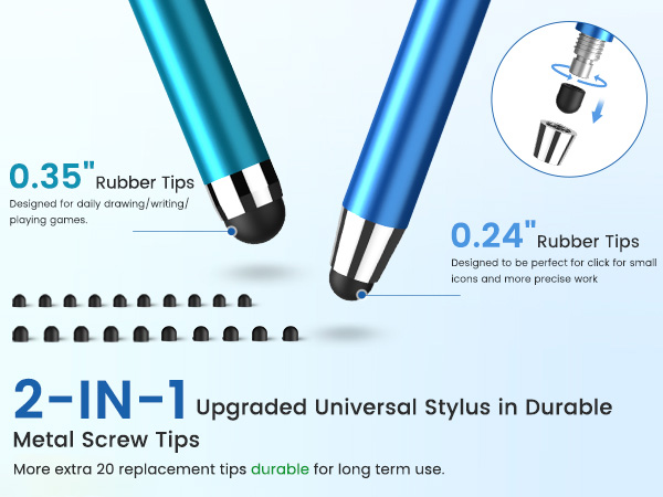 2-in-1 Dual-Tip Stylus Pen