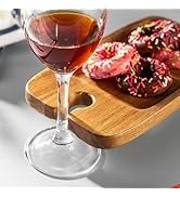 Wine Appetizer Serving Board, James.F Picnic Plate Set of 2, Acacia Wooden Serving Tray with Wine...