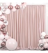 Pink Wedding Backdrop Curtain Party Backgrounds Panels Polyester Fabric for Baby Shower Birthday ...