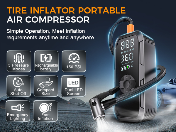 Tire Inflator Portable Air Compressor