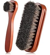 2 Pcs Horsehair Shine Shoes Brush Kit Polish Dauber Applicators Cleaning Leather Shoes Boots Care...