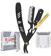 BEAUTICONE Straight Razors for Men, Straight Edge Razor, 100 Single Edge Blades, Stainless Steel,...