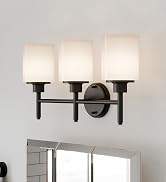 Design House 588228 Aubrey Transitional 3-Light Indoor Bathroom Vanity Light Dimmable Frosted Gla...
