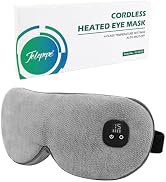 Telepepe Heated Eye Mask for Dry Eyes, Cordless Warm Eye Compress with 4 Heat Levels, 4-Level Tim...