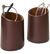 Bleiou 2 Pack Eyeglasses Holder PU Leather Glasses Stand Case Holder for Desks or Nightstands