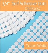 Self Adhesive Dots, Strong Adhesive 500pcs(250 Pairs) 3/4" Diameter Sticky Back Coins Nylon Coins...