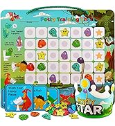 Potty-Training-Chart-with-35 Reusable Magnetic-Stickers. A Dinosaur Potty Chart That Reward Toddl...