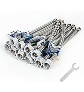 (10pcs 12 inch) PLUMBINGMASTER Toilet Water Supply Line,3/8" Comp x 7/8" BC Braided Stainless Ste...