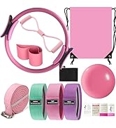 Nuplot Yoga & Pilates Essentials Kit for Women - Home Workout Equipment Set with Pilates Ring, Bo...