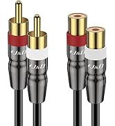J&D 2 RCA Extension Cable Male to Female, Copper Shell Gold-Plated 2RCA Male to 2RCA Female Cable...