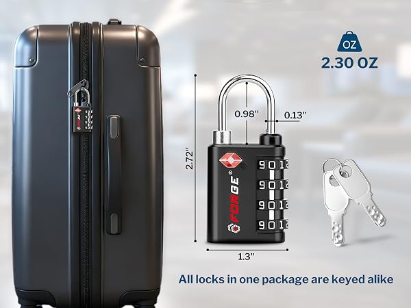 Forge OX edge lcok on a carry on luggage.