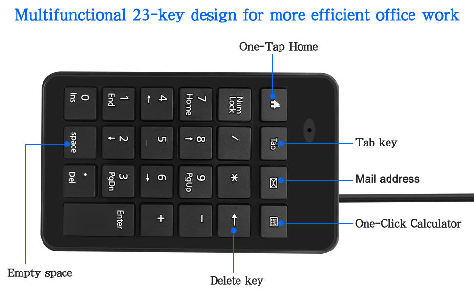 23 Keys Type-C Numeric Keypad