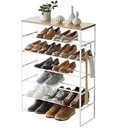 YAMAZAKI Home Six-Tier Shoe Organizer – Tall Slim Shoe Rack for Entryway Or Closet, Narrow Metal ...