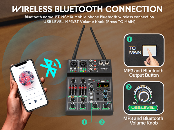 4 channel mixer with wireless microphone