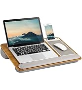 LAPGEAR Home Office Pro Lap Desk with Wrist Rest, Mouse Pad, and Phone Holder - Oakwood - Fits up...