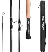 SF SF-001 Fly Fishing Rod 4 Piece 3/4wt 7.6ft, 5/6wt 7/8wt 9ft Matt Black Trout Fly Rod IM7 Carbo...