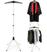 BShome 2 IN 1 T Shirt Display Stand, 32-63 inch Adjustable Cap and Gown Display Stand, Portable H...