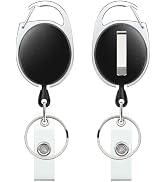 Uniclife 2 Pack Retractable Badge Reel for Badge Holder Heavy Duty Retractable Keychain Strong AB...