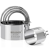 HULISEN Biscuit Cutter Set (5 Pieces/Set), Round Cookies Cutter with Handle, Professional Baking ...