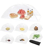 Mesh Food Covers for Outside - 1 Extra Large (40 x 24 in) & 6 Large (17 x 17 in) Food Tents, Coll...