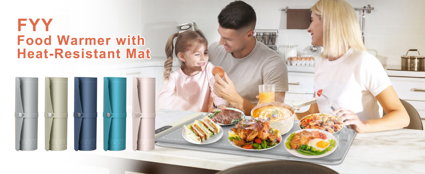 FYY Warming Mat for Food with Heat-Resistant Pad