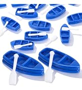 Angoily 20Set Miniature Resin Rowboat with Oars Dark Blue Tiny Boat Model for Dollhouse Cake Topp...