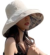 Super Wide Brim Women Sun Hat Cotton Floppy Packable Reversible Wired Edge Hats UV Protection Sum...