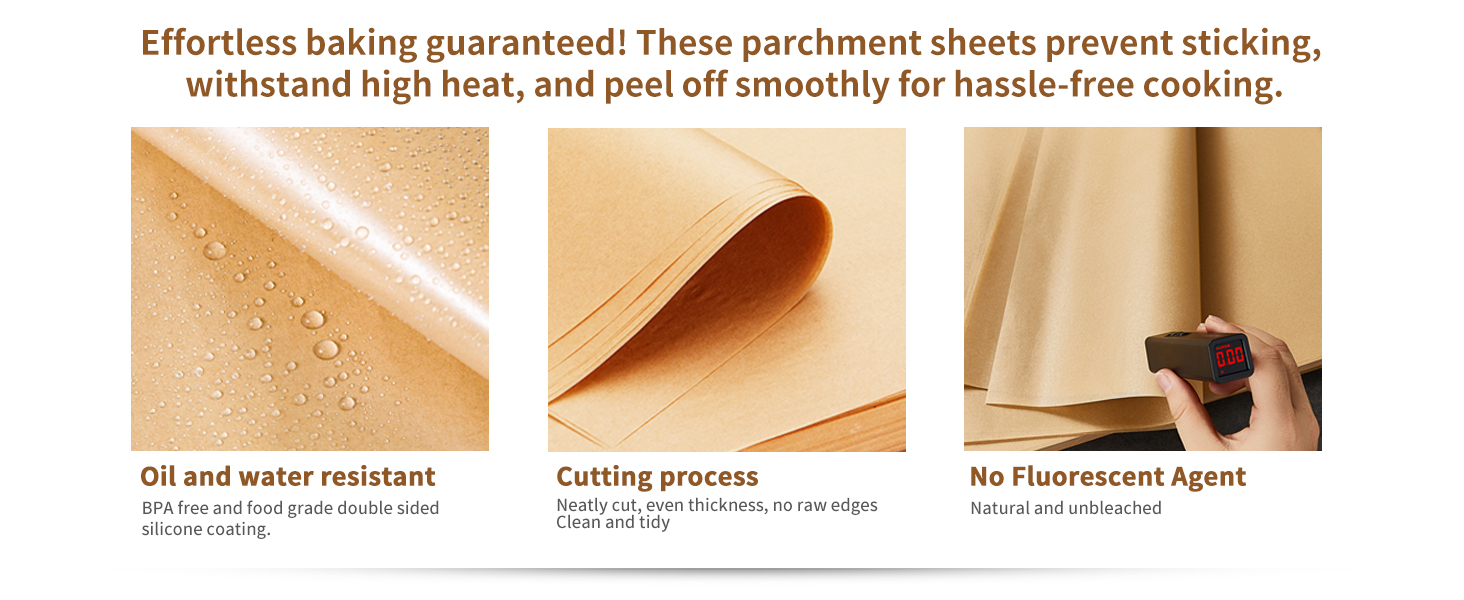 BPA free and food grade double sidedsilicone coating Natural and unbleached