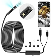 T SHAREXE Inspection Camera with 16.4FT/5M, Endoscope Camera with Light,1920P HD Borescope with 8...