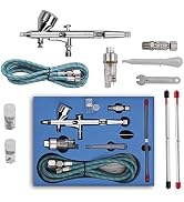 Pinkiou Airbrush Kit with Different Nozzle and Needles Muti-Purpose Dual Action Airbrush Sets wit...