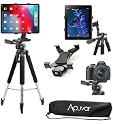 Acuvar 57" inch Pro Series Aluminum Tripod with an Acuvar Tablet Mount fits iPad, iPad Air, iPad ...
