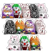 KatchOn, 12 Pieces, Halloween Drawstring Backpack - Reusable, Drawstring Halloween Treat Bags | H...