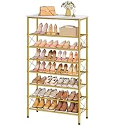 Tajsoon 8 Tier Shoe Rack Organizer for 28-32 Pairs of Shoes, Metal Mesh Shoe Shelf for Closet, In...