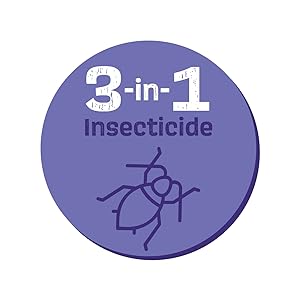 circle icon with insect illustration with headline three in one insecticide