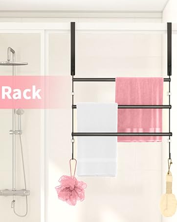 Over The Door Towel Rack, Towel Rack with Hooks for Door Hanging,Door Towel Hanger,