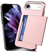 TOPAUX for iPhone Wallet Case Slim Credit Card Holder Slot Slide Cover Back Pocket Compartment Du...
