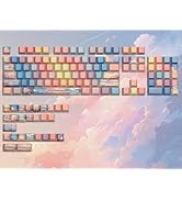 dagaladoo Shine Through keycap Set,Double Shot PBT keycaps 60 75 Percent,dye sub Custom Key caps,...