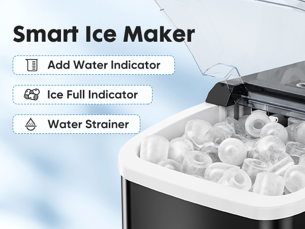 Countertop Ice Maker, Portable Ice Machine Self-Cleaning