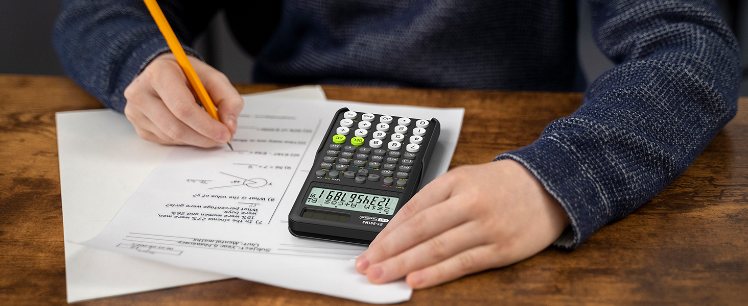 calculator with notepad writing tablet