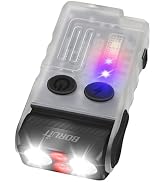 BORUIT V20 Small Powerful Flashlight 1000LM with Red Blue Warm Light, 180° Head Swivels 110dB Buz...