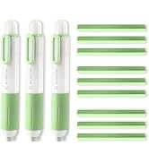 M&G 9+3 Pack Retractable Eraser, 3 Pcs Cute Preppy Erasers with Retractable Plastic Sleeve and 9 ...