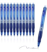 EUSOAR Blue Erasable Pens, 12 Pack Eraser Pen Fine Point (0.5mm) Smooth Writing, Retractable Pens...