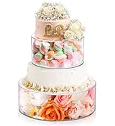 Jucoan Set of 2 Clear Acrylic Fillable Cake Stand, Cake Tier Display Stand Cupcake Stand, 12 Inch...