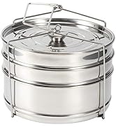 Steamer Pots with Lid, 3 Tier Steamer Insert Pans for Pressure Cooker, Multipurpose Stainless Ste...