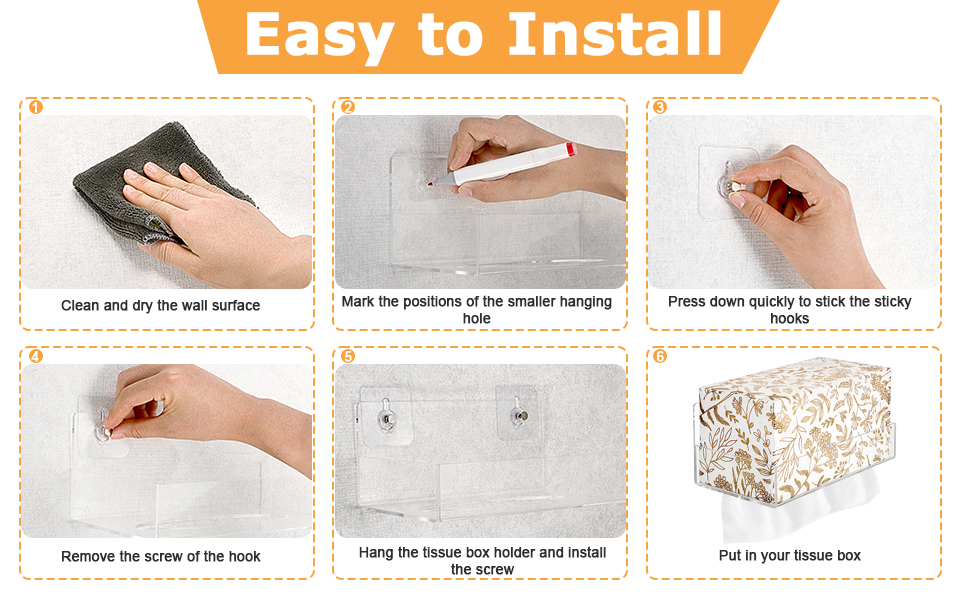 acrylic tissue box holder easy to install