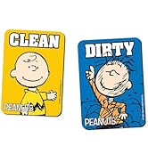 AQUARIUS Peanuts Dishwasher Magnet - Charlie Brown & Pig Pen Double Sided Clean Dirty Magnet Sign...