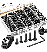 mankk 260PCS M5 T-Nuts and Bolts Assortment Kit-M5(8-20mm) Hexagon Socket Screws,T-Slot Nuts,Alle...