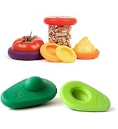 Food Huggers Zero Waste Starter Kit - (7 Pieces) -Avocado Hugger Saver Covers (Set of 2) + Reusab...
