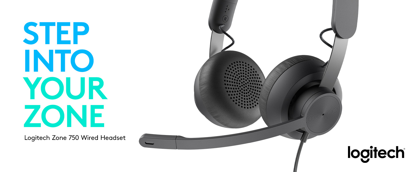 zone 750 wired on-ear headset with noise-cancelling microphone